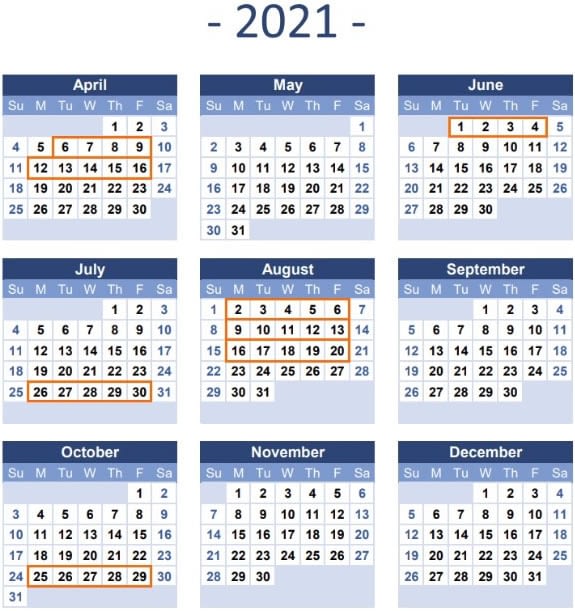 2021 Time Table