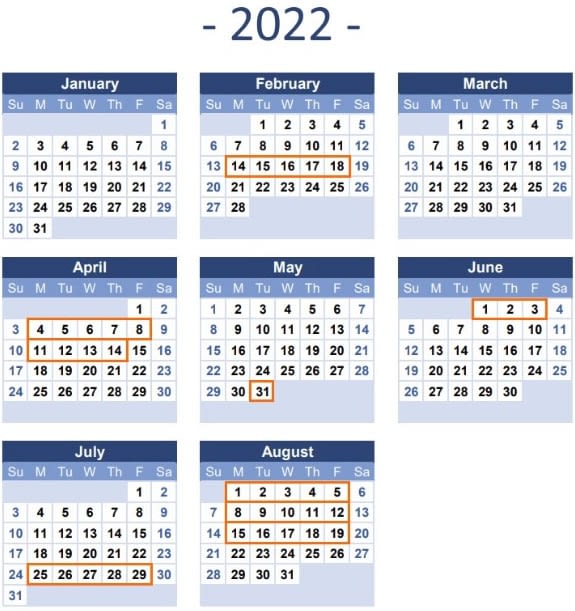 2022 Time Table
